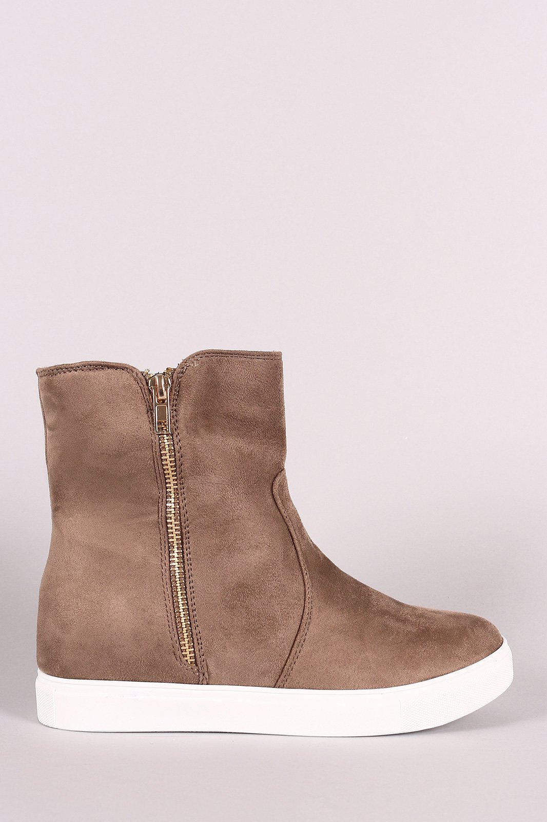 Suede Zippered High Top Sneaker