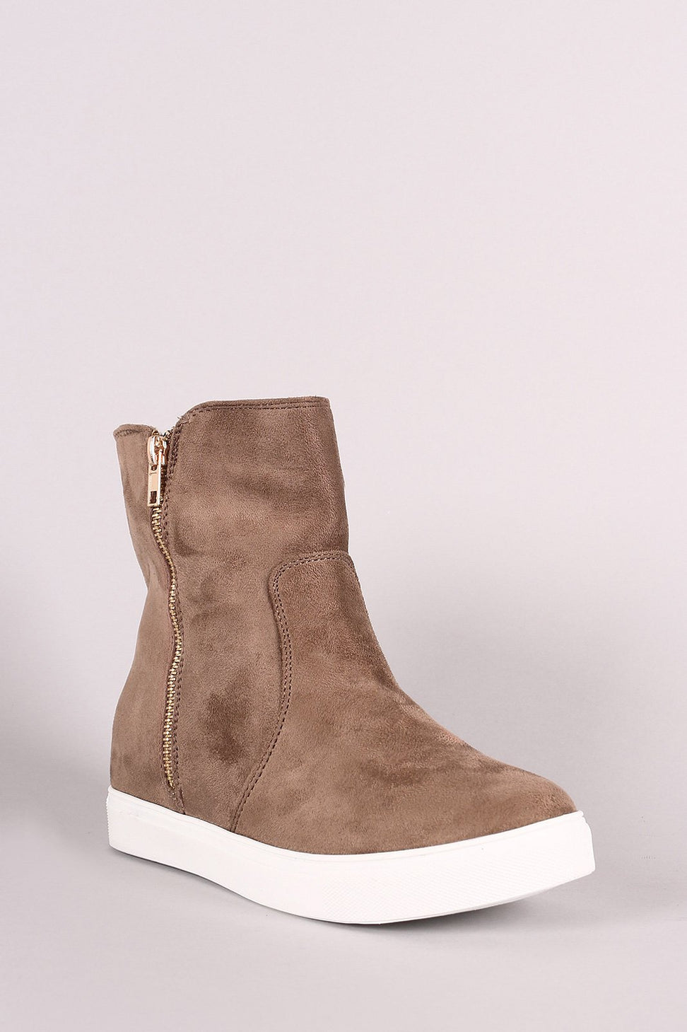 Suede Zippered High Top Sneaker