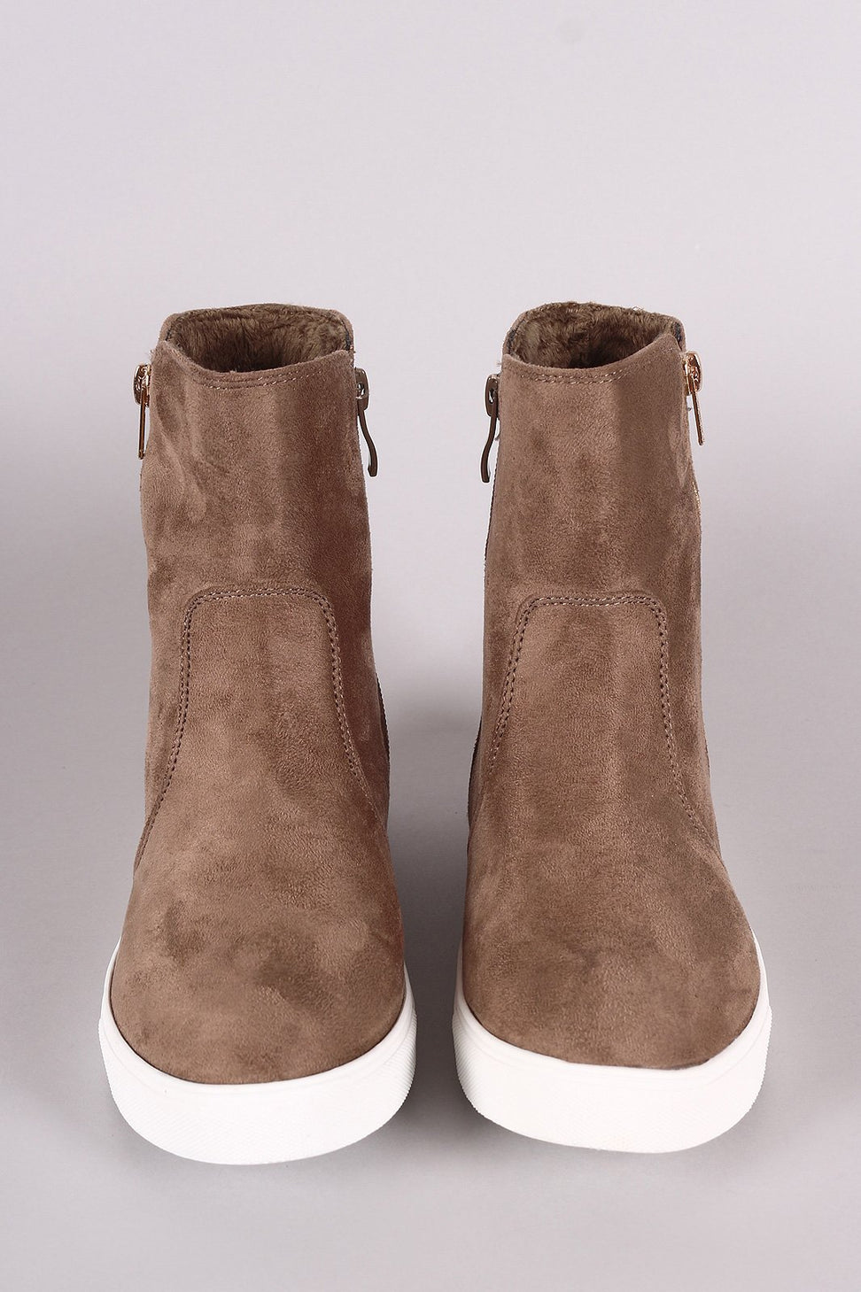 Suede Zippered High Top Sneaker