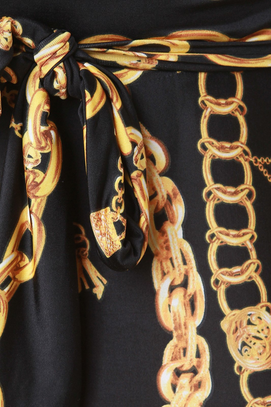 Chain Print Surplice Maxi Dress