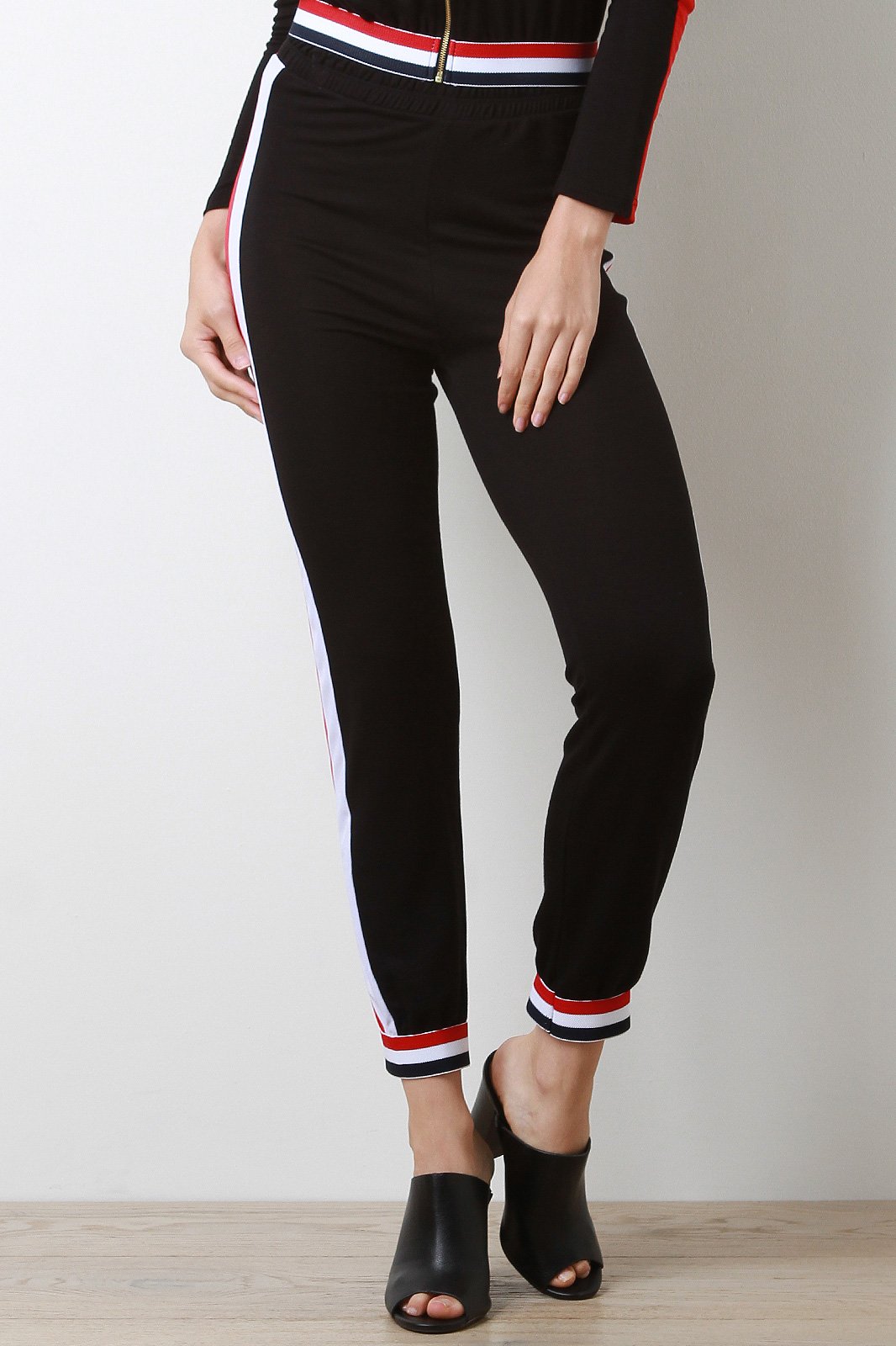 Stripe Accent Jersey Knit Jogger Pants