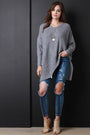 Chunky Knit Asymmetrical Zipper Sweater Top