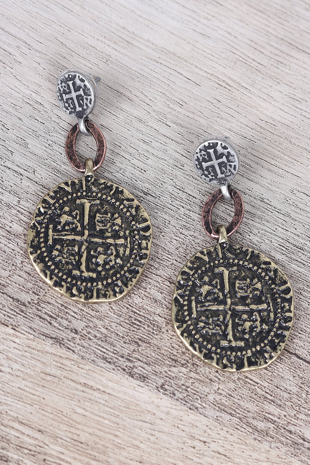 Ancient Etched Coin Earrings