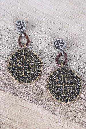 Ancient Etched Coin Earrings