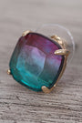 Square Gem Stud Earrings