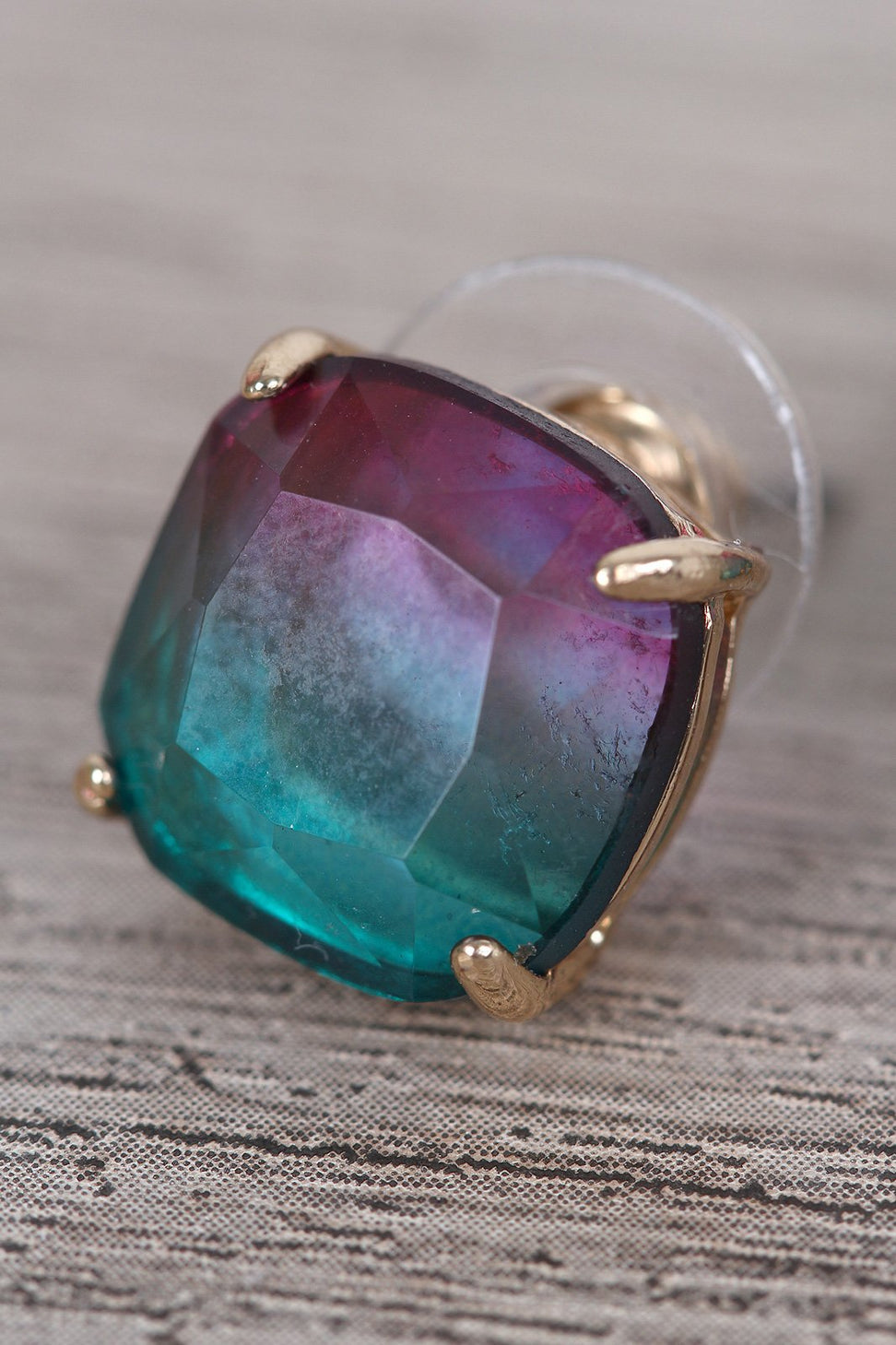 Square Gem Stud Earrings