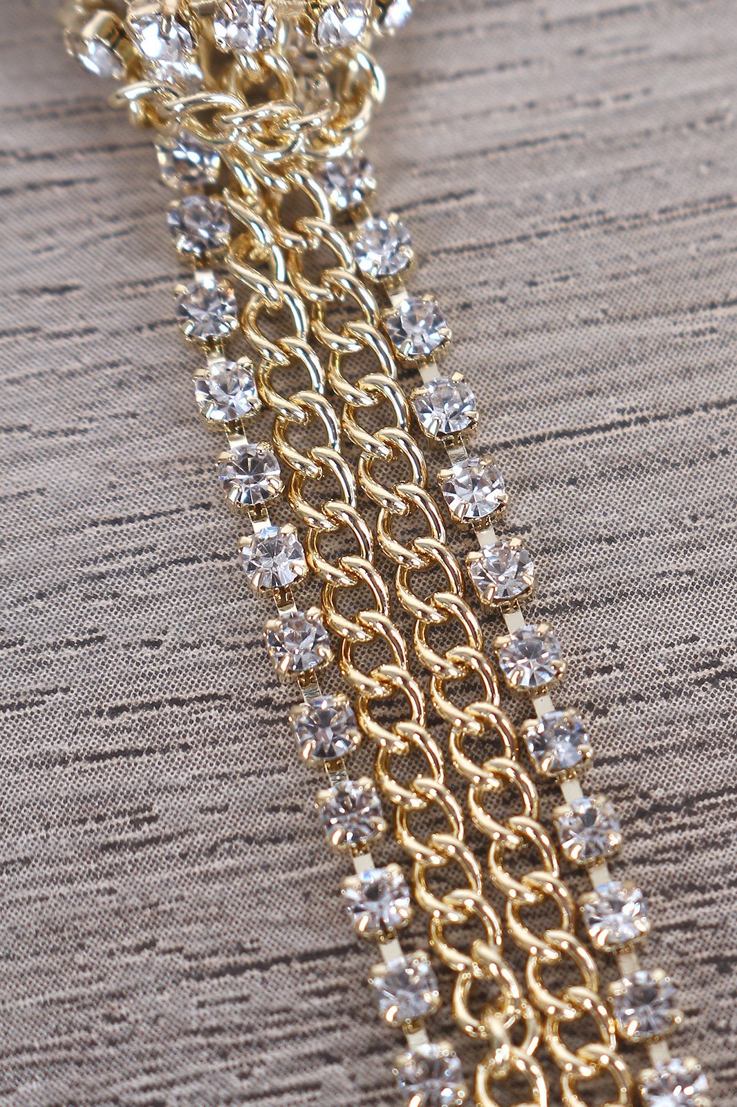 Rhinestone Hoop Tassel Drop Earrings