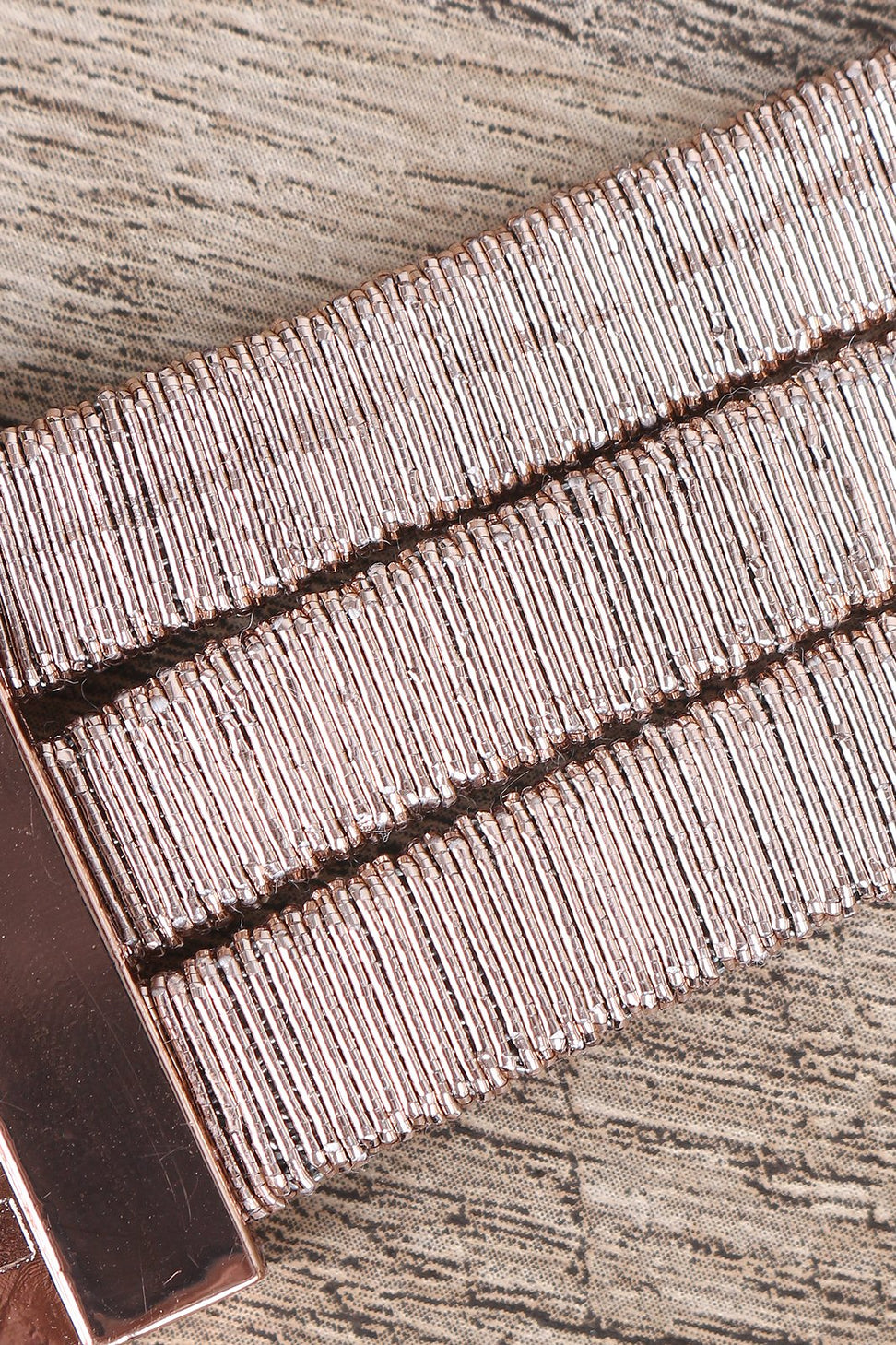 Three Banded Metallic Wire Wrapped Bracelet