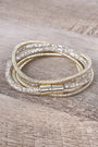 Metallic Wire Wrapped Rhinestone Bracelet