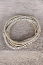Metallic Wire Wrapped Rhinestone Bracelet