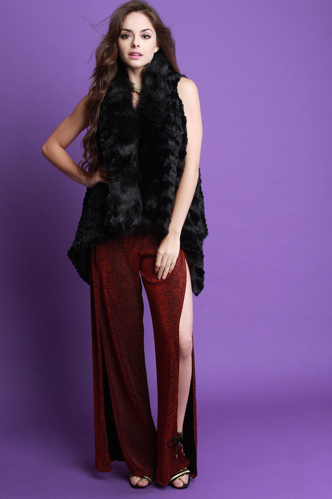 Quilted Faux Fur Vest