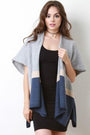 Short Sleeves Color Block Cardigan