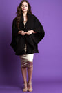 Ruffled Trim Open Front Poncho