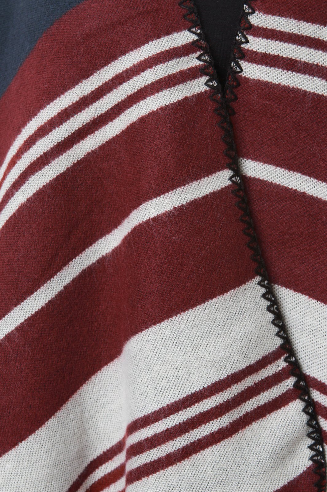 Striped Open Front Poncho Cardigan
