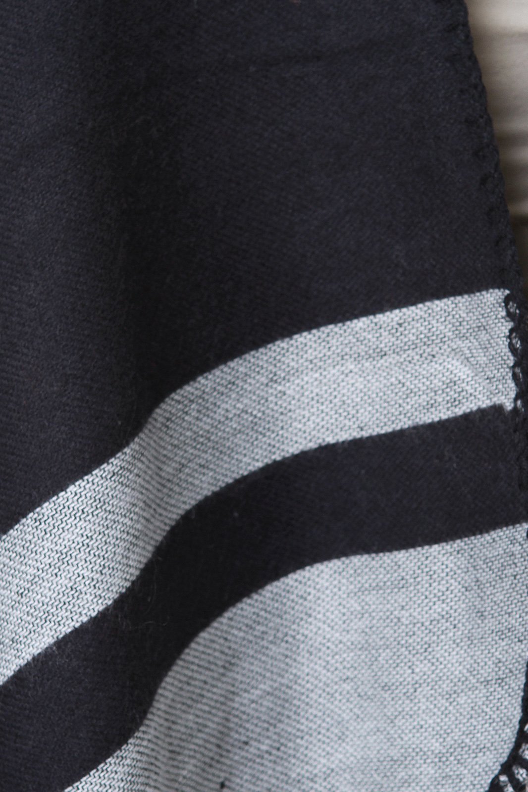 Striped Hem Open Front Poncho Cardigan