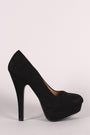 Suede Round Toe Stiletto Platform Pump