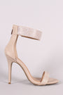 Anne Michelle Leather Rhinestone Embellished Ankle Cuff Stiletto Heel