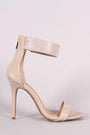 Anne Michelle Leather Rhinestone Embellished Ankle Cuff Stiletto Heel