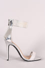 Anne Michelle Rhinestone Embellished Open Toe Ankle Cuff Stiletto Heel