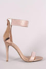 Anne Michelle Rhinestone Embellished Open Toe Ankle Cuff Stiletto Heel
