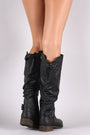 Double Buckle Slouchy Riding Knee High Boot