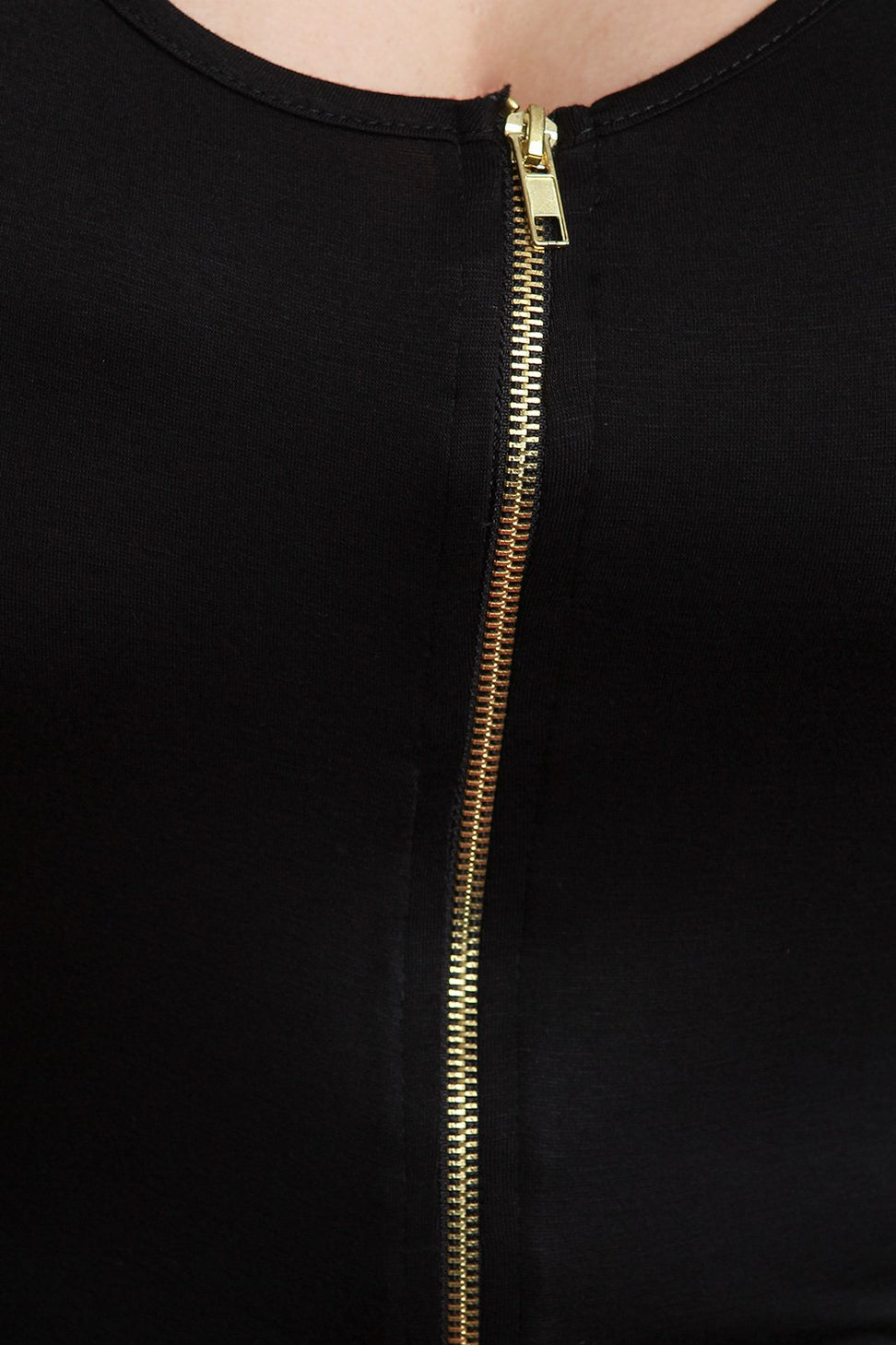 Zipper Front Quarter Sleeves Maxi Top