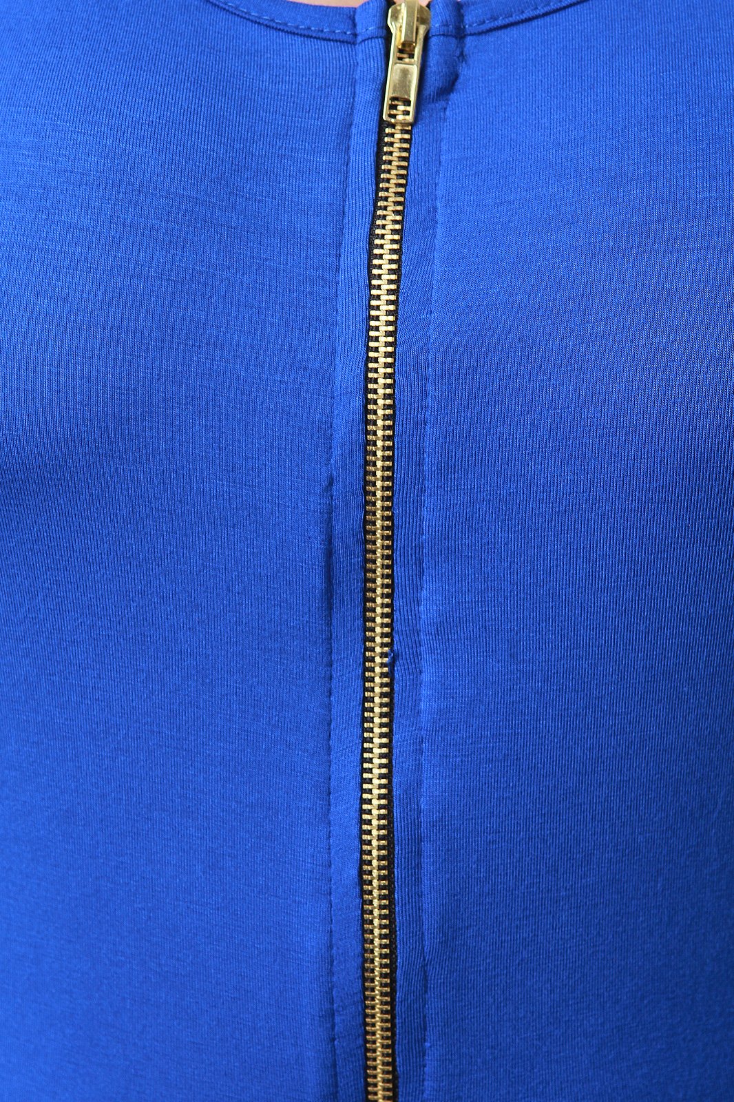 Zipper Front Quarter Sleeves Maxi Top