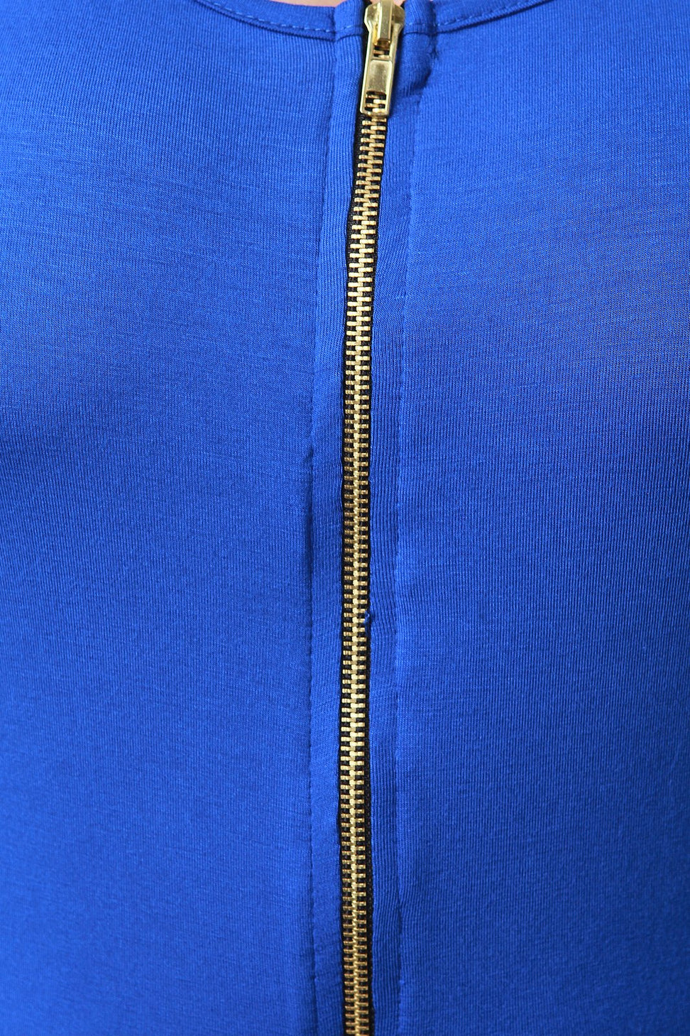 Zipper Front Quarter Sleeves Maxi Top