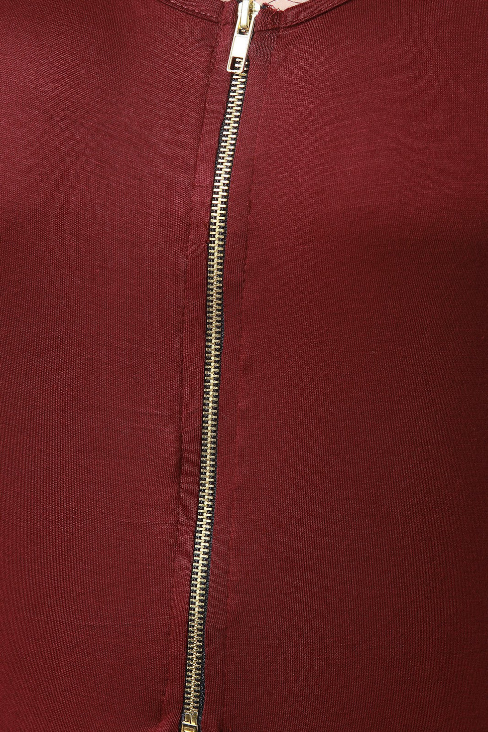 Zipper Front Quarter Sleeves Maxi Top