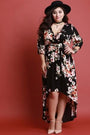 Floral High Low Surplice Maxi Dress