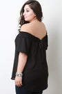 Textured Off The Shoulder Back Bow Top