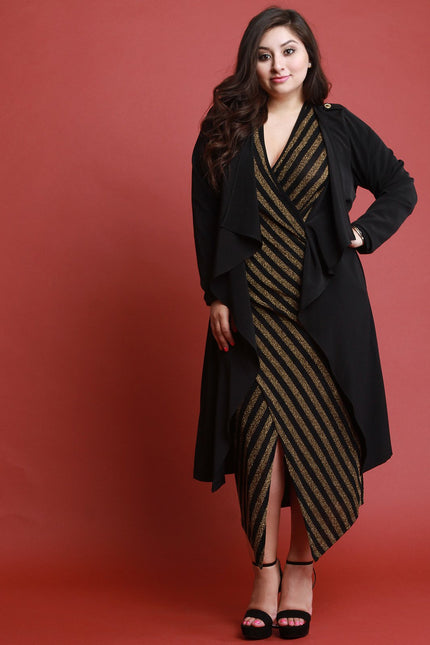 Self-Tie Long Sleeve Maxi Cardigan