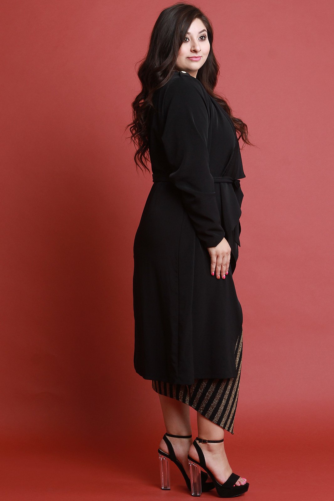 Self-Tie Long Sleeve Maxi Cardigan