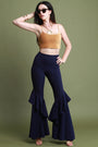 Ruffle Crepe Bell Pants