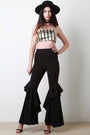Ruffle Crepe Bell Pants