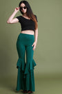 Ruffle Crepe Bell Pants
