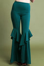 Ruffle Crepe Bell Pants