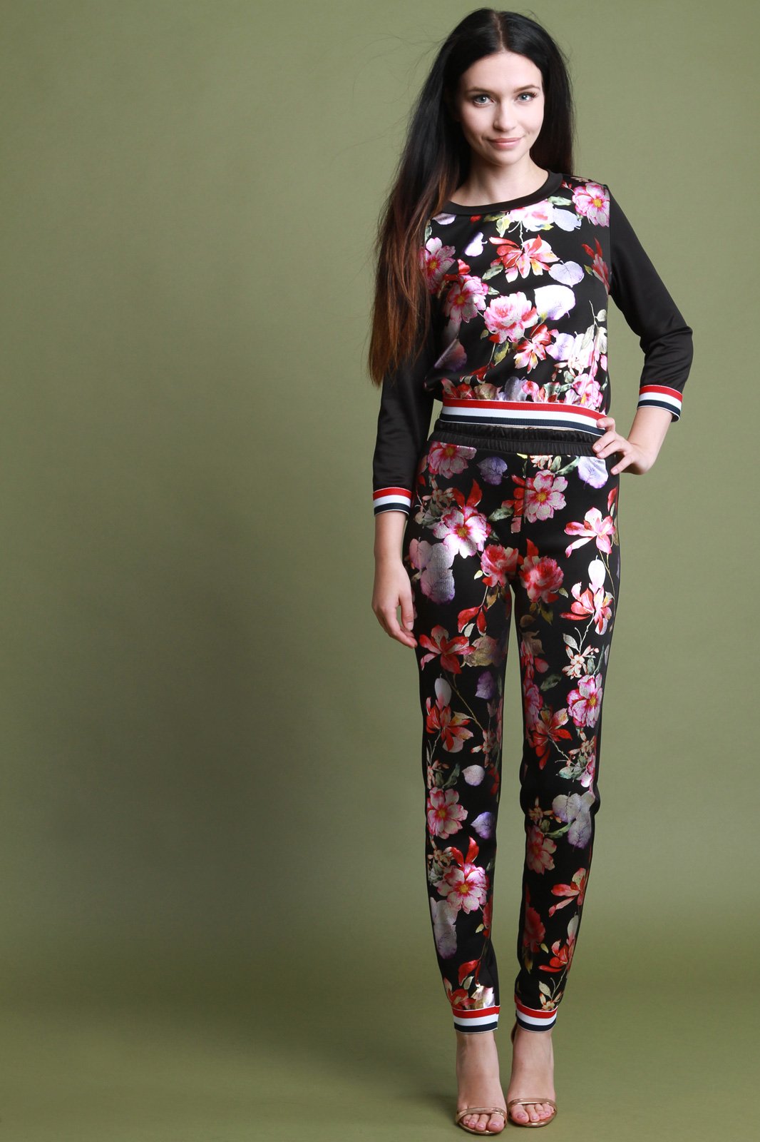 Floral Foil Print Two Piece Set