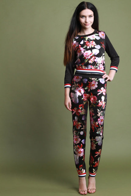 Floral Foil Print Two Piece Set