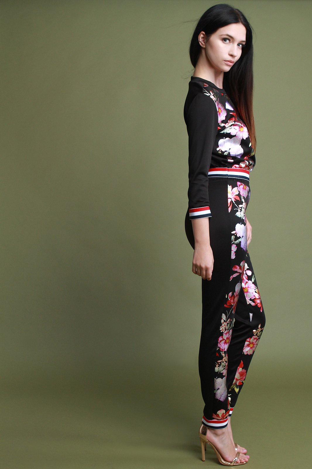 Floral Foil Print Two Piece Set