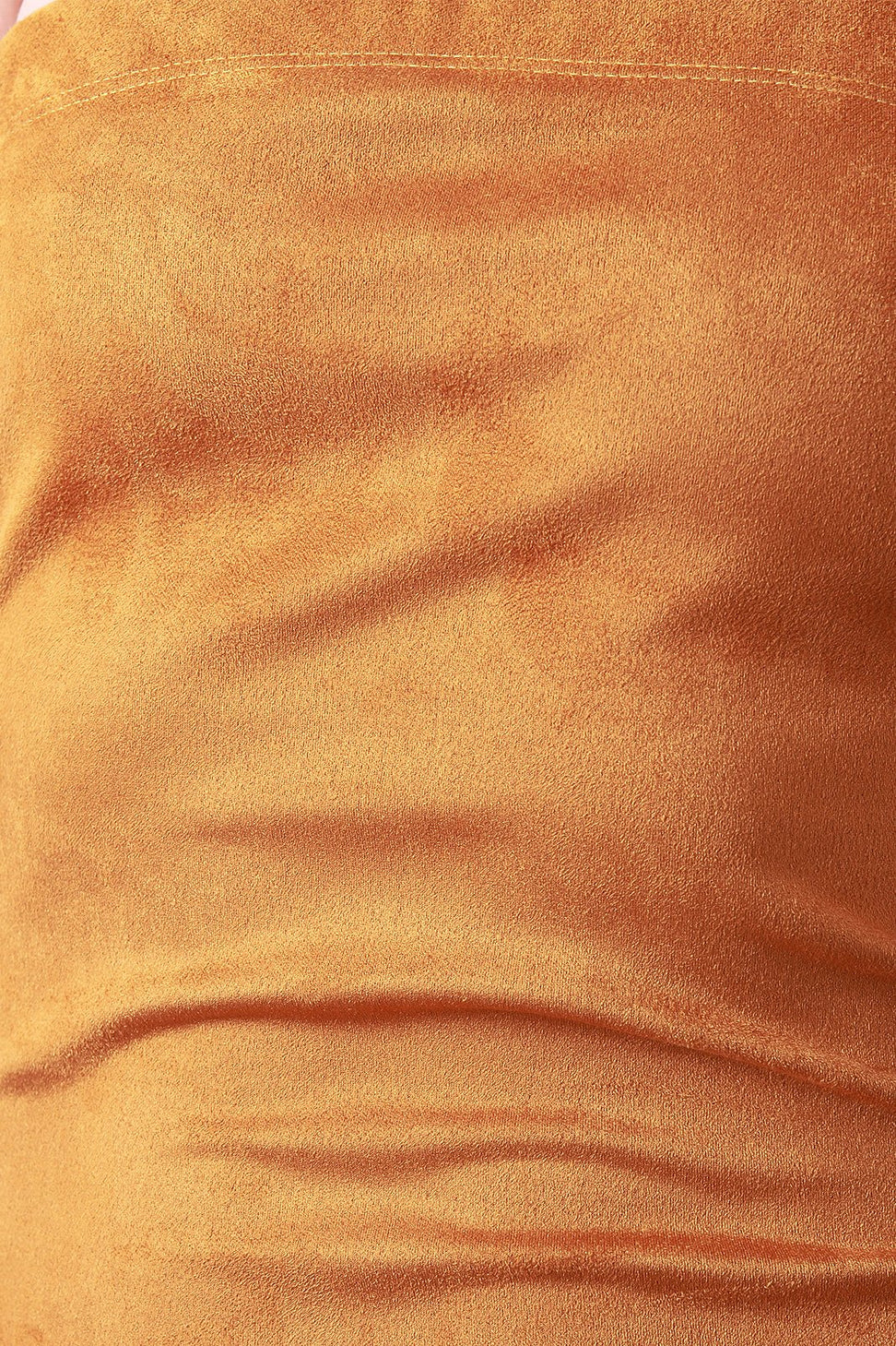 Vegan Suede Tube Fitted Midi Dress