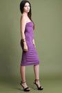 Vegan Suede Tube Fitted Midi Dress