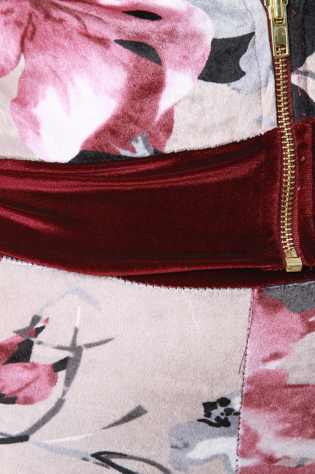 Velvet Floral Jacket With High Waisted Pants Set