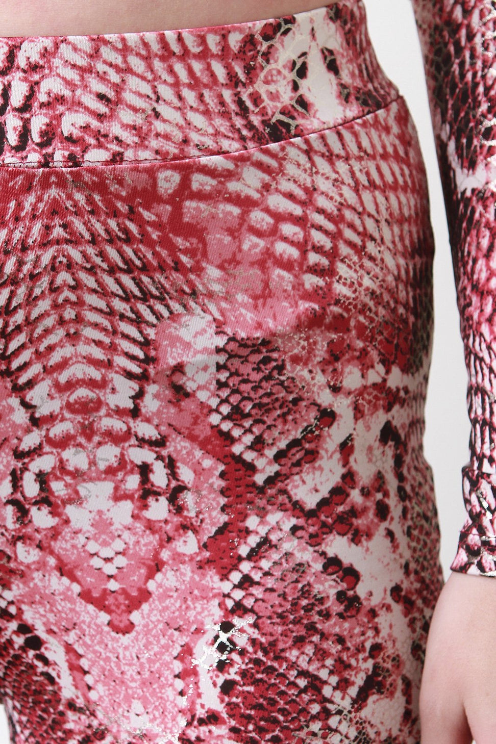 Two Piece Snake Print Crop Top with Flare Pants