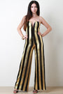 Striped Metallic Sweetheart Palazzo Jumpsuit