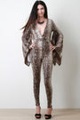Python Print Long Kimono Sleeve Jumpsuit