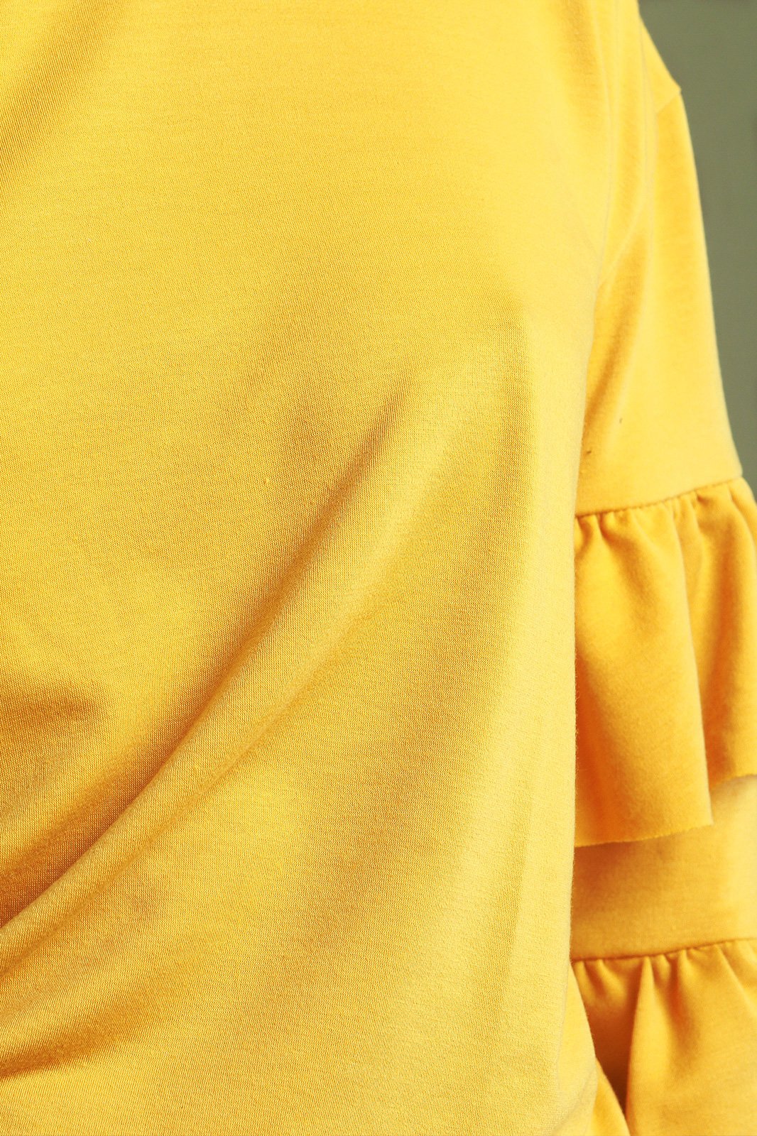 Tiered Ruffled Long Sleeve Crew Neck Top