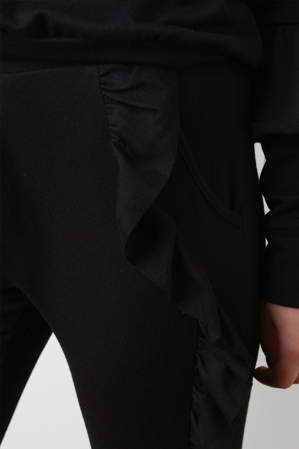 High Waisted Ruffled Sides Jogger Pants