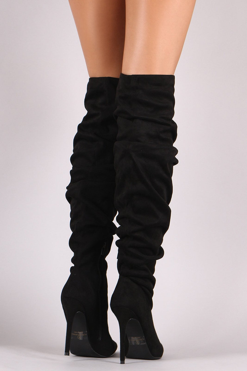 Suede Pointy Toe Slouchy Stiletto Over-The-Knee Boot