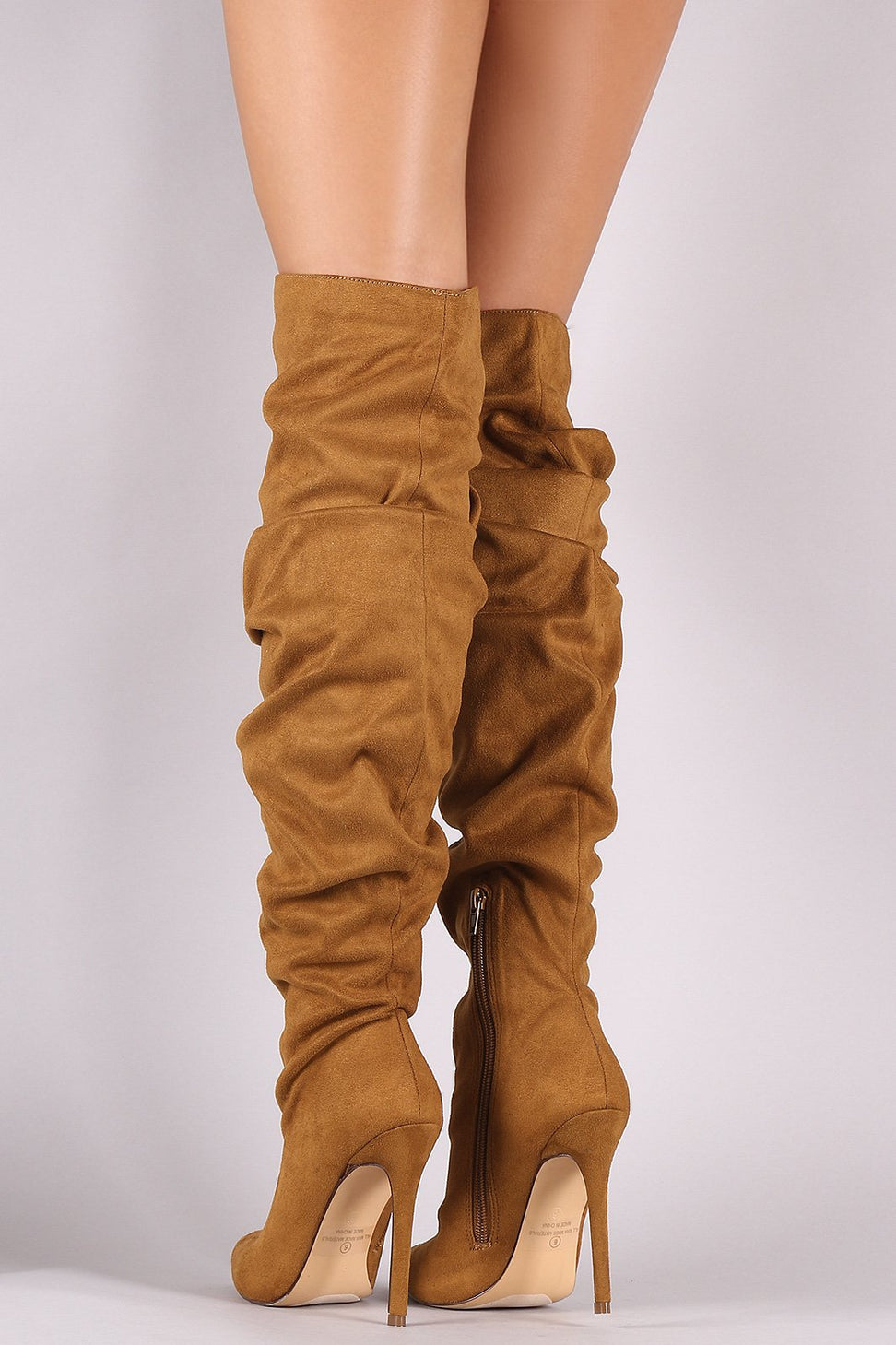 Suede Pointy Toe Slouchy Stiletto Over-The-Knee Boot